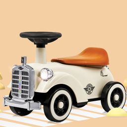 R for Rabbit Speedster Royal Ride on Car with LED Light & Horn - Cream & Brown-picture-30