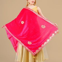 Karthav Fashion Paisley Embroidered Velvet Dupatta with Gotta Patti-20