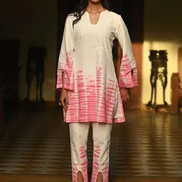 Dorabi Dyed Notched Neck Pure Cotton Top With Trouser-picture-36