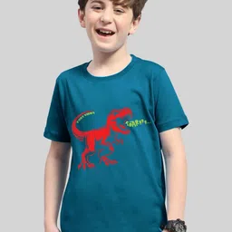 AUSK Boys Graphic Printed Drop-Shoulder Sleeves Cotton T-shirt-image-86