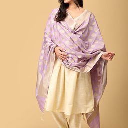 The Mom Store Women Floral Regular Raw Silk Kurta with Pyjamas & With Dupatta-image-8