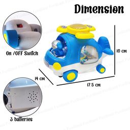 FunBlast Cartoon Helicopter Toy with Flashing Light & Sound (Random Color) image 3