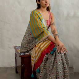 Moda Rapido Zari Pure Cotton Chanderi Saree-image-13