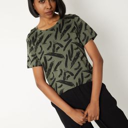 max Women Abstract Printed Round Neck Cotton T-shirt-picture-8