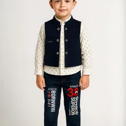 FABIZZA Kids-Unisex Blue Cotton Blend Clothing Set-picture-12