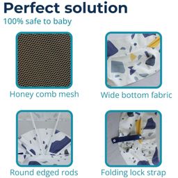 LifeKrafts Foldable Baby Mosquito Net Bottomless Net Color Pattern - White image 4
