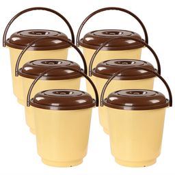 Kuber Industries Cream-Coloured 6 Pieces Classic Matte Bath Accessories Set 18 L each-44