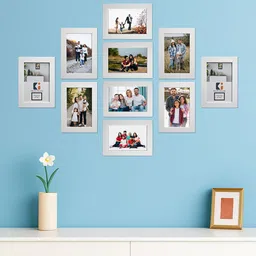 Kuber Industries White 10 Pieces Wall Photo Frames-image-34