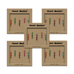 Comet Busters Set of 5 Handcrafted Reusable Traditional Designer Bindis - 011-8