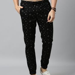 Roadster Men Black & White Printed Joggers-picture-28