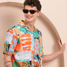 Mast & Harbour Printed Relaxed Casual Shirt-image-53