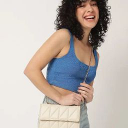 Fastrack CL7 Beige Textured Small Sling Handbag-20
