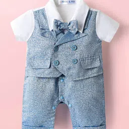 Mark & Mia Infant Boys Romper With Bow-3