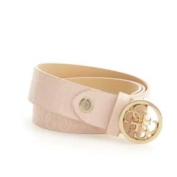 Guess Men Pink Polyurethane Monogram Sasky Adjustable Belt with Pin Buckle-image-26
