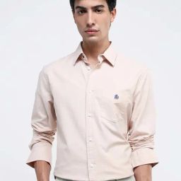 Rare Rabbit Mustard Regular Fit Solid Shirt-image-64