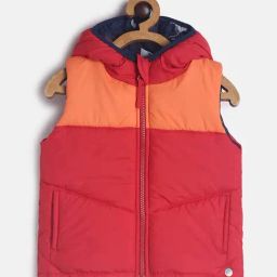 MINIKLUB Kids Red & Coral Color Block Jacket-picture-20