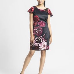 SHAYE Floral Print Satin Sheath Dress-image-6