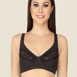 Soie Black Non Wired Non Padded Minimizer Bra-image-104
