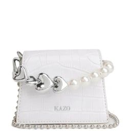 Kazo White Synthetic Textured Handbag-image-10