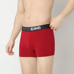 Underjeans By Spykar Assorted Cotton Regular Fit Trunks - Set Of 2 image 3