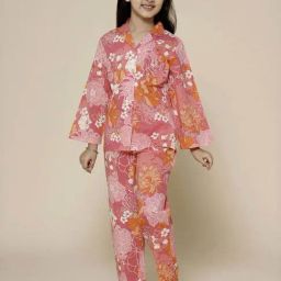 Piccolo Kids Pink Floral Regular Fit Shirt, Pajamas & Slippers-image-89