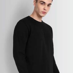 Dcyphr Black Bold Logo Self-Design Fullength Sleeves Regular Fit Sweatshirt-picture-45