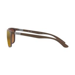 Ray-Ban Gold Polarized Rectangular Sunglasses for Men image 5