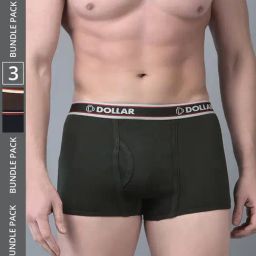 Dollar Bigboss Assorted Cotton Regular Fit Trunks - Pack Of 3-image-37