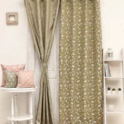 Ariana Olive Polyester Door Curtains - Set of 2-picture-21
