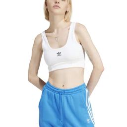 Adidas Originals White Slim Fit Sports Bra-image-5