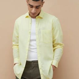 Fame Forever By Lifestyle Light Yellow Smart Fit Shirt-image-71