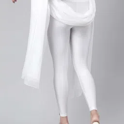 TWIN BIRDS White Plain Dupatta - Pack Of 2 image 2