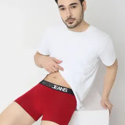 Underjeans By Spykar Assorted Cotton Regular Fit Trunks - Set Of 2 image 5
