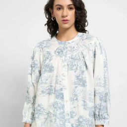 Akkriti By Pantaloons White Comfort Fit Printed Top-picture-18