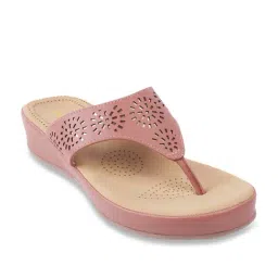 Mochi Women's Beige Thong Wedges-picture-9