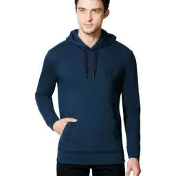 Van Heusen Sport Regular Fit Media Pocket All Weather Solid Hoodie - Deep Sea-13