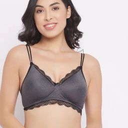 Clovia Grey Non Wired Padded T-Shirt Bra-image-32