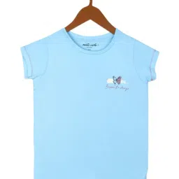 Monte Carlo Kids Sky Blue Solid T-Shirt-image-29
