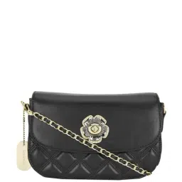 Sugarush Black Quilted Small Sling Handbag-image-30