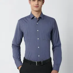 Peter England Navy Regular Fit Self Pattern Shirt-picture-27