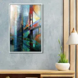 999Store Multicolor Canvas Wall Painting Panel With Fibre Frame-14