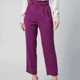 Marie Claire Purple Mid Rise Regular Fit Trousers-image-80