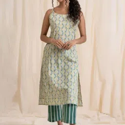 Akiso Aloha Yellow Green Easy Peasy Kurta-picture-40