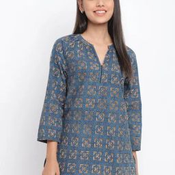 Fabindia Blue Cotton Printed Tunic-picture-15