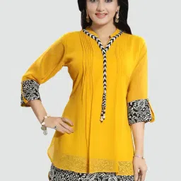 Saree Swarg Yellow Embellished Tunic-image-89