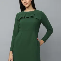 Allen Solly Green Regular Fit A-Line Dress-image-8