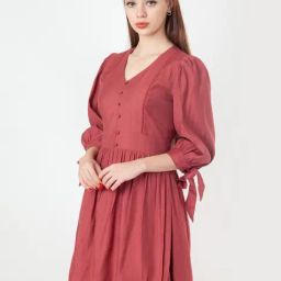 Zink London Pink A-Line Dress-image-76