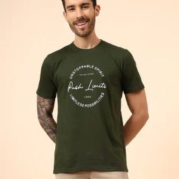 Cantabil Green Regular Fit Printed T-Shirt-image-76