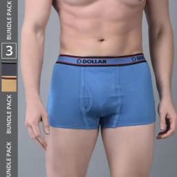 Dollar Bigboss Assorted Cotton Regular Fit Trunks - Pack Of 3-image-86