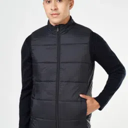 Byford By Pantaloons Jet Black Regular Fit Quilted Jacket-image-66